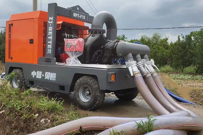 Flood control mobile diesel pump