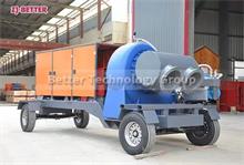 Large flow non-clogging mobile pump truck