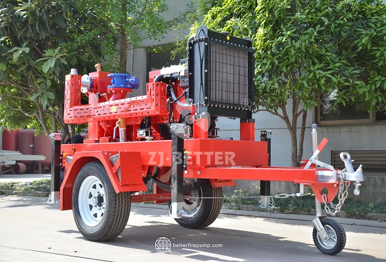 Trailer High Flow Fire Pump Unit for Remote Supply and Emergency Rescue