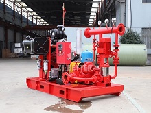 How does the energy-saving design of this fire pump reduce operating costs?